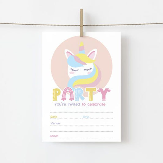 Unicorn Lashes Party Invites (10pk)