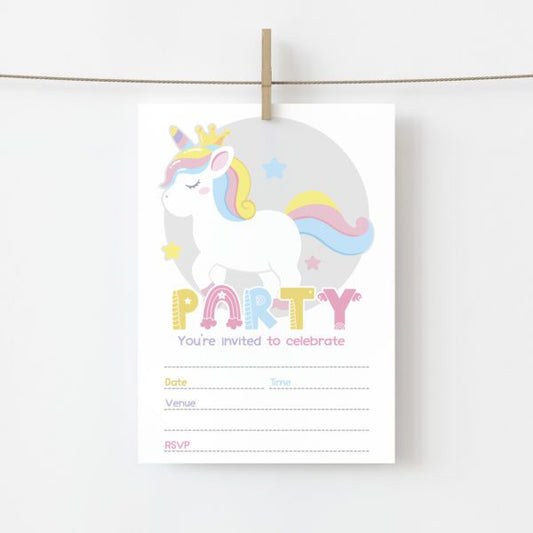 Unicorn Sparkle Party Invites (10pk)