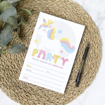 Unicorn Sparkle Party Invites (10pk)