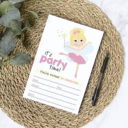 Ballerina Fairy Party Invites (10pk)