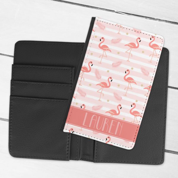 Dainty Flamingo Personalised Passport Cover