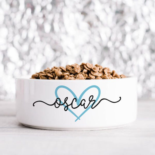 Blue Script Personalised Pet Bowl