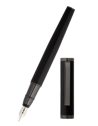 Hugo Boss Formation Herringbone Gunmetal Fountain Pen