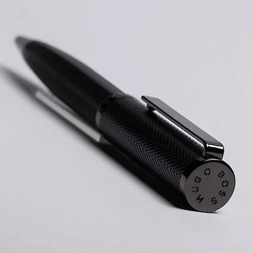 Hugo Boss Formation Herringbone Gunmetal Ballpoint Pen