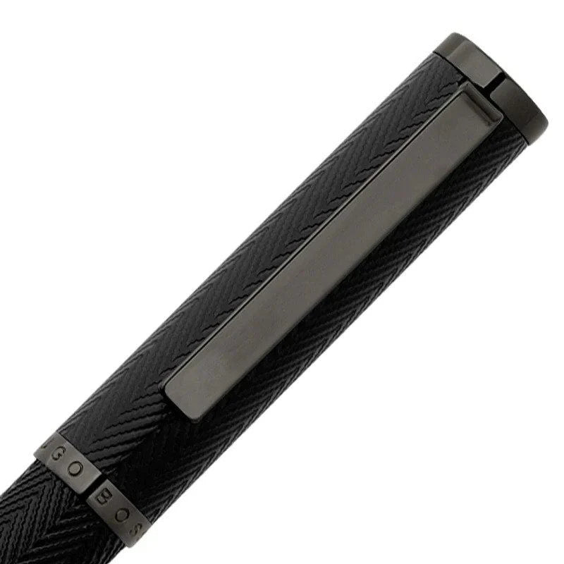 Hugo Boss Formation Herringbone Gunmetal Ballpoint Pen