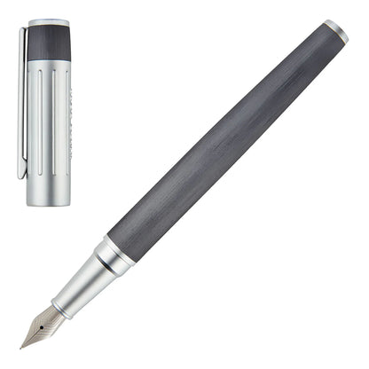 Hugo Boss Gear Ribs Gunmetal Fountain Pen