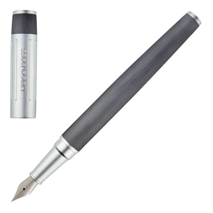 Hugo Boss Gear Ribs Gunmetal Fountain Pen