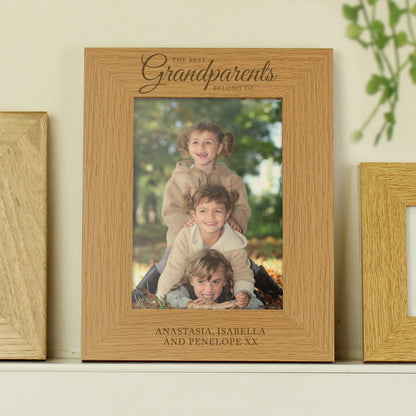 Personalised 'The Best Grandparents' 5x7 Wooden Photo Frame