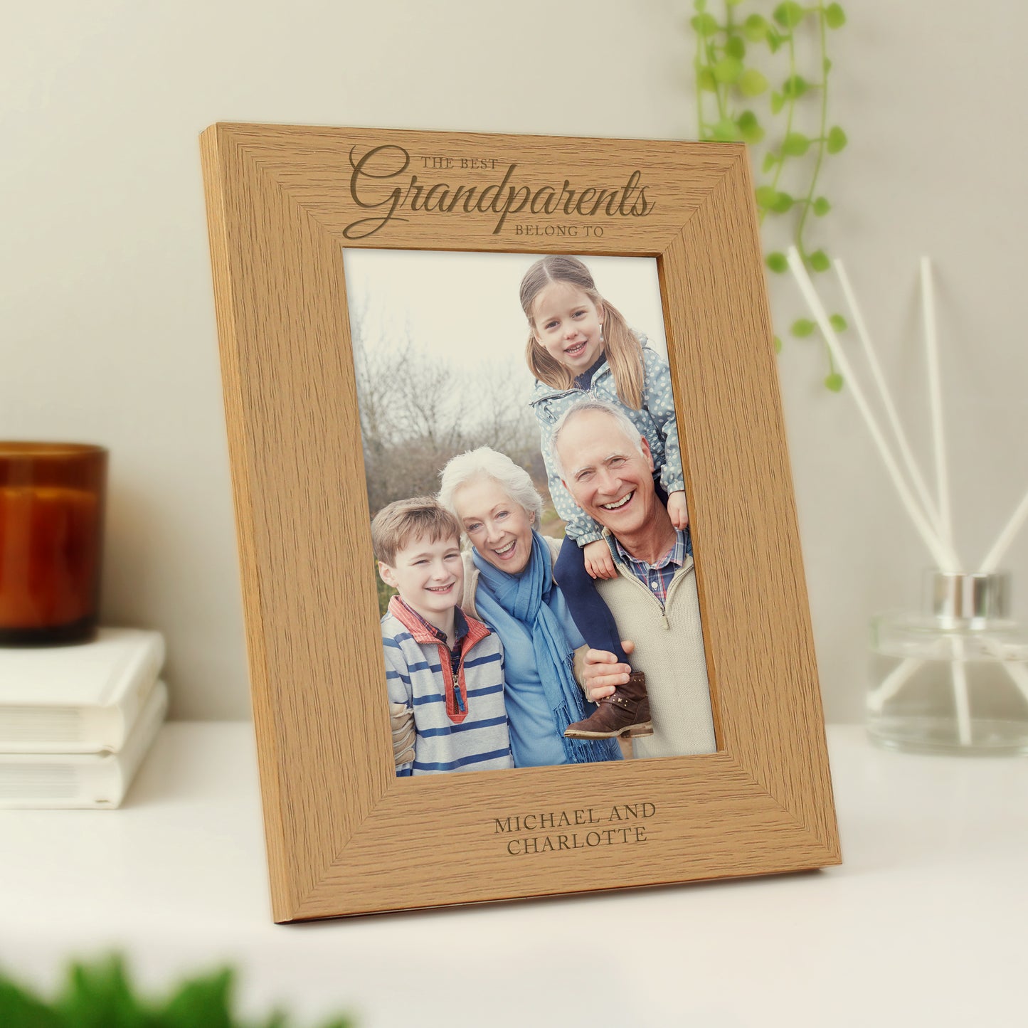 Personalised 'The Best Grandparents' 5x7 Wooden Photo Frame