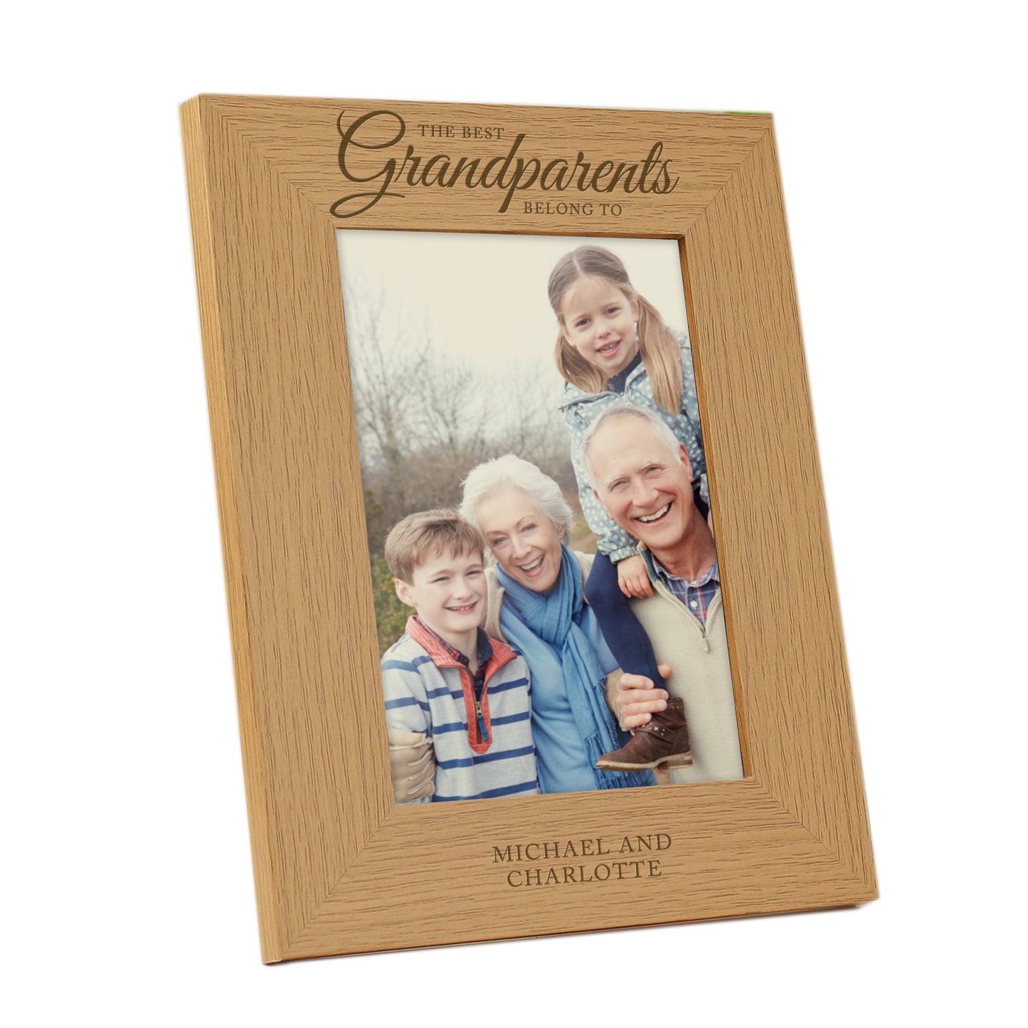Personalised 'The Best Grandparents' 5x7 Wooden Photo Frame