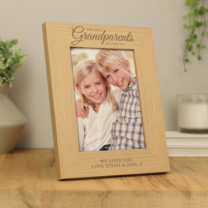 Personalised 'The Best Grandparents' 5x7 Wooden Photo Frame