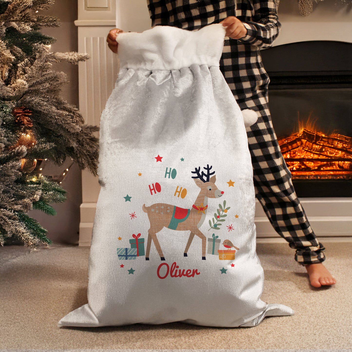 Personalised Reindeer Christmas Sack