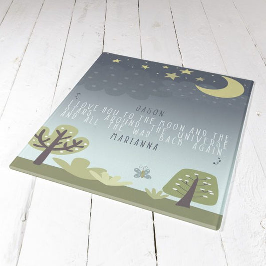 Moon & Stars Personalised Chopping Board
