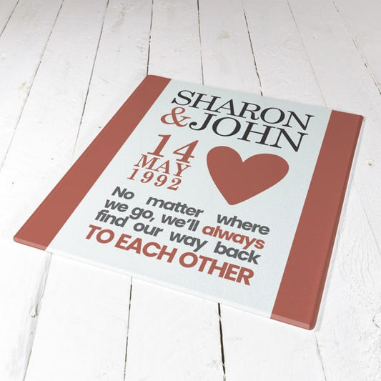 Back To Each Other Personalised Chopping Board