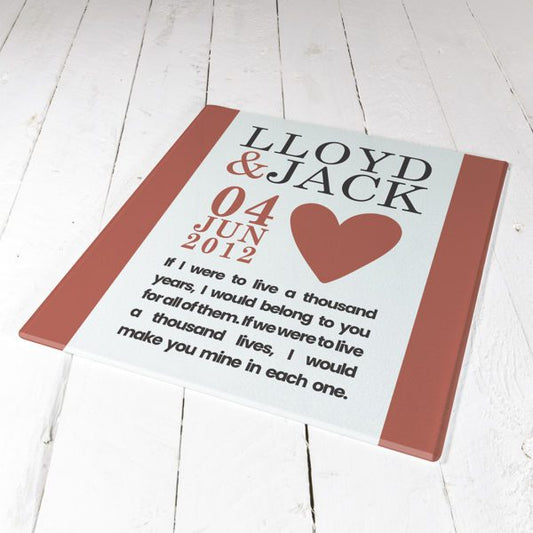 A Thousand Lives Personalised Chopping Board