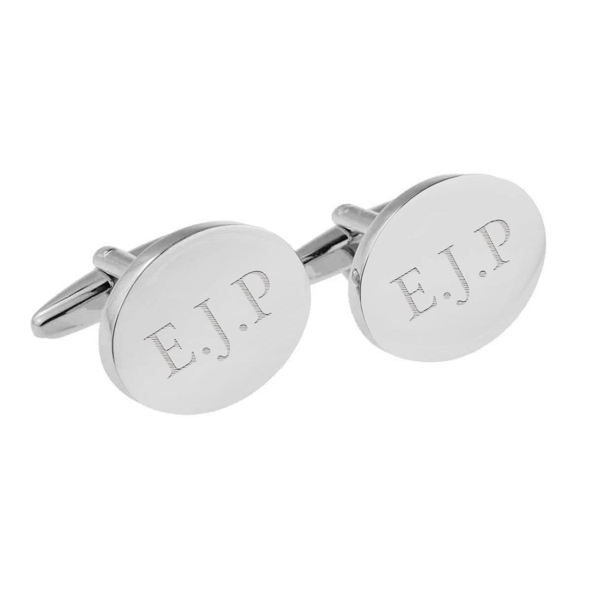 Personalised Oval Silver Plated Cufflinks