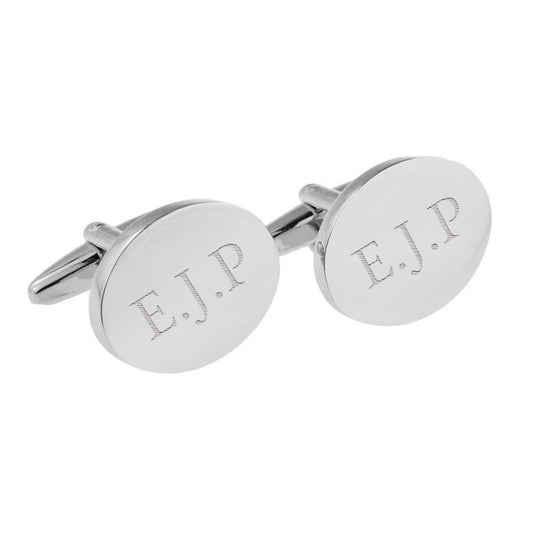 Personalised Oval Silver Plated Cufflinks