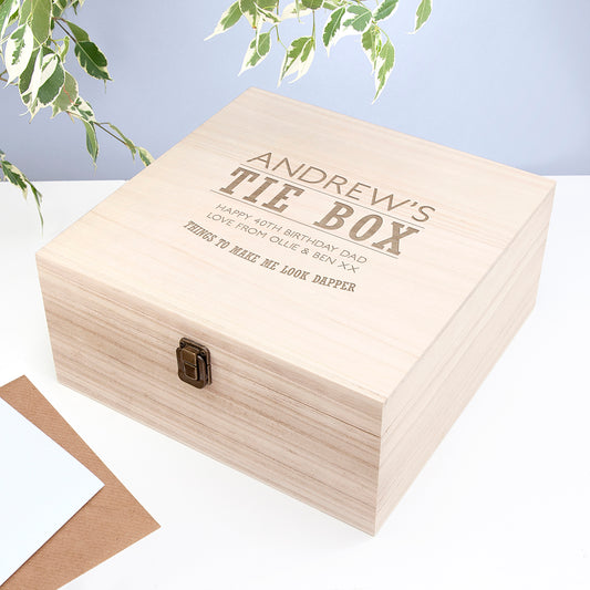 Dashing Gentleman's Tie & Accessory Wooden Box