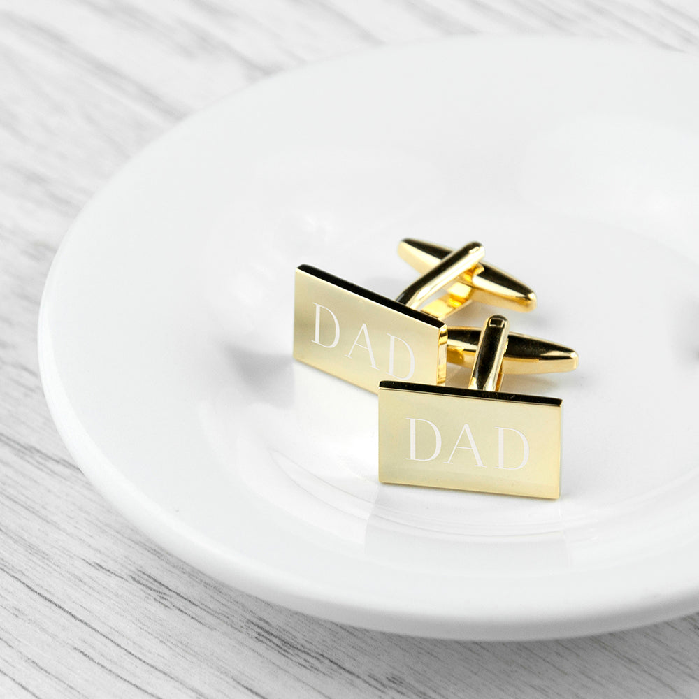 Personalised Rectangle Gold Plated Cufflinks