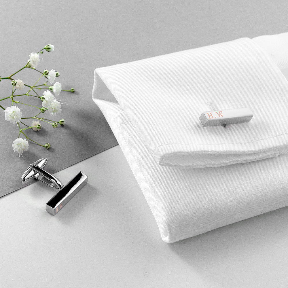 Personalised Silver Monogram Cufflink Set