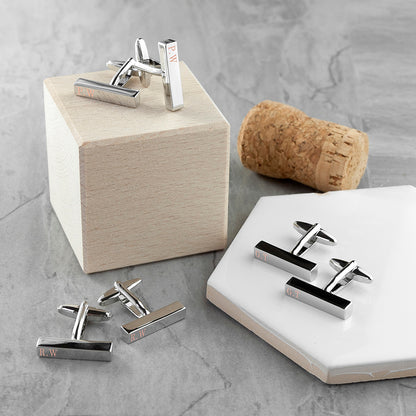 Personalised Rose Gold Monogram Cufflink Set