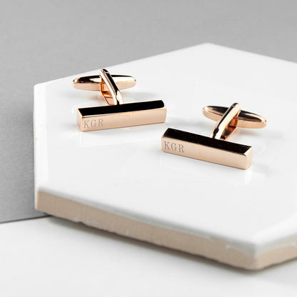 Personalised Rose Gold Monogram Cufflink Set