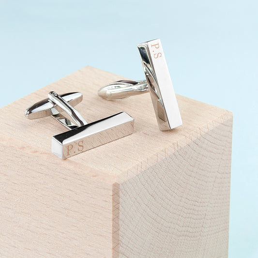 Personalised Silver Monogram Cufflink Set