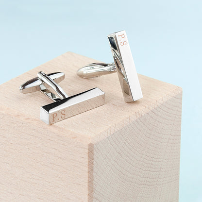 Personalised Rose Gold Monogram Cufflink Set