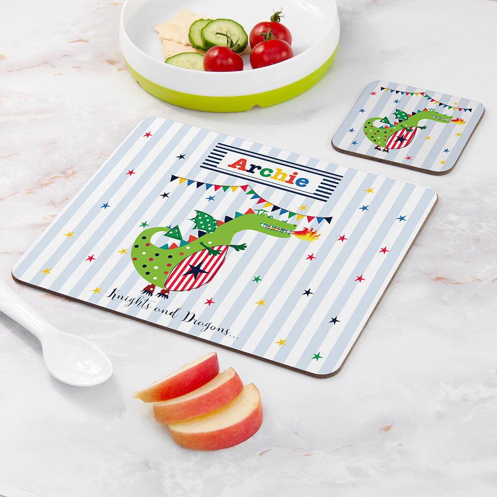 Personalised Kid's Dragon Placemat Set