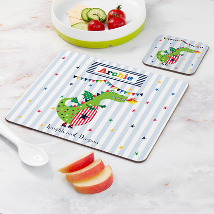 Personalised Kid's Dragon Placemat Set