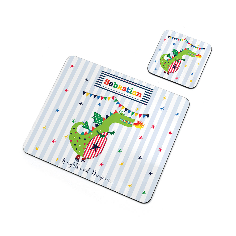 Personalised Kid's Dragon Placemat Set