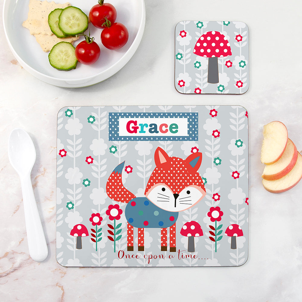Personalised Woodland Fox Placemat Set