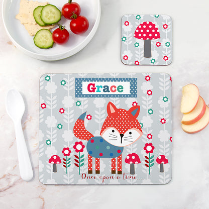 Personalised Woodland Fox Placemat Set