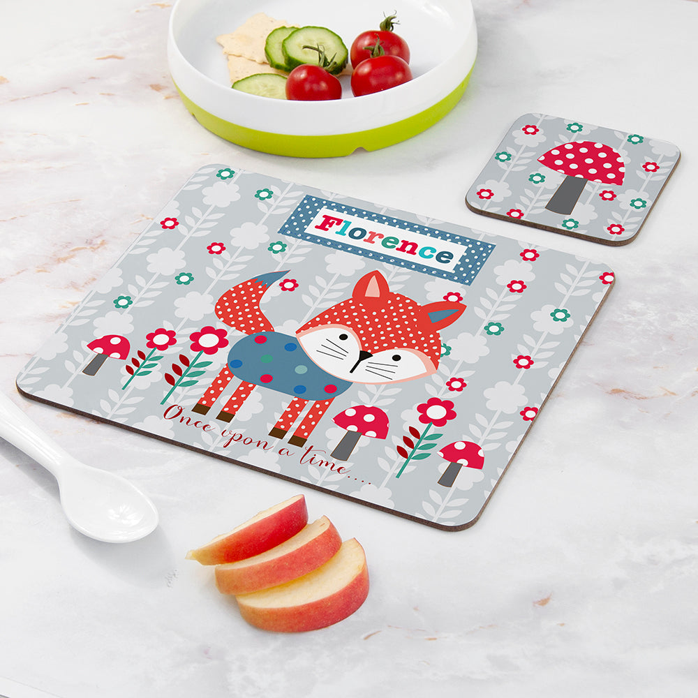 Personalised Woodland Fox Placemat Set