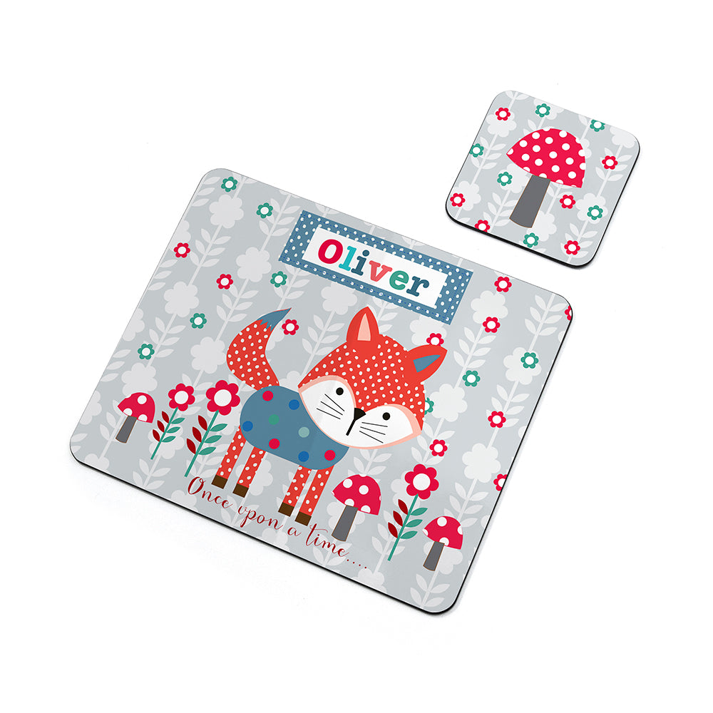 Personalised Woodland Fox Placemat Set